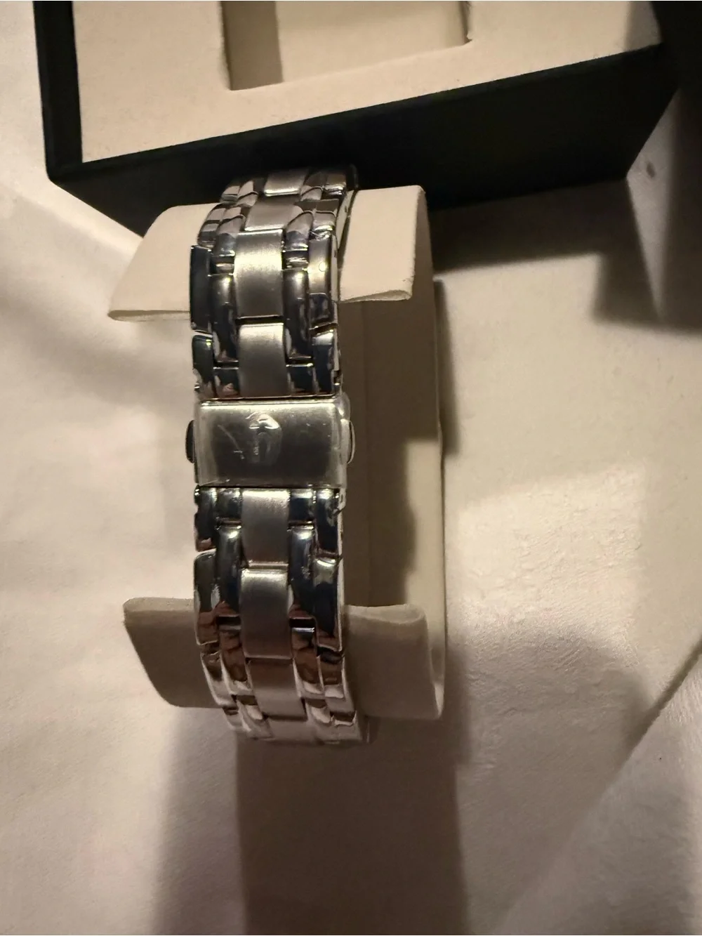 Bulova Silver Stainless Steel Watch with Silver Dial